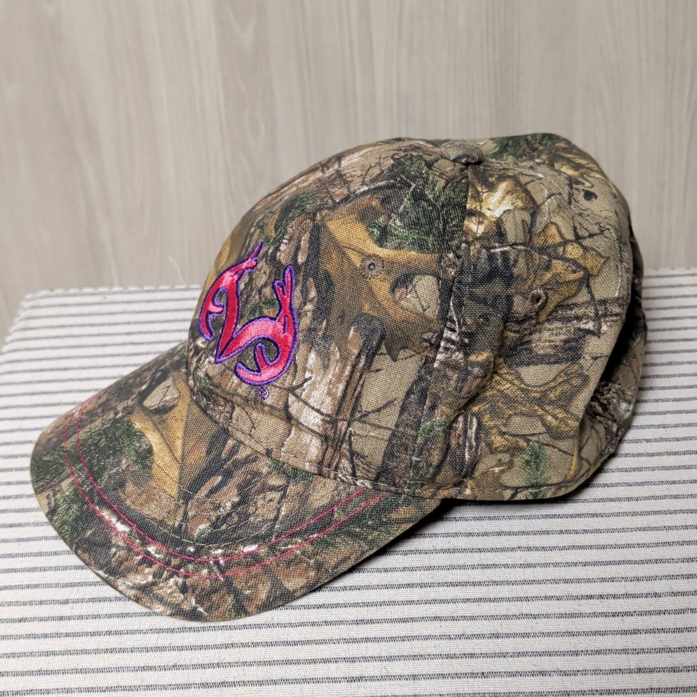 Realtree Camo Baseball Hat‎ Womens OSFM Green Pink Excellent Embroidered Logo
